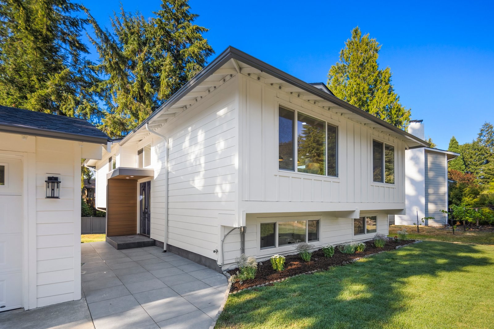 A fully remodeled home exterior in the Pacific Northwest